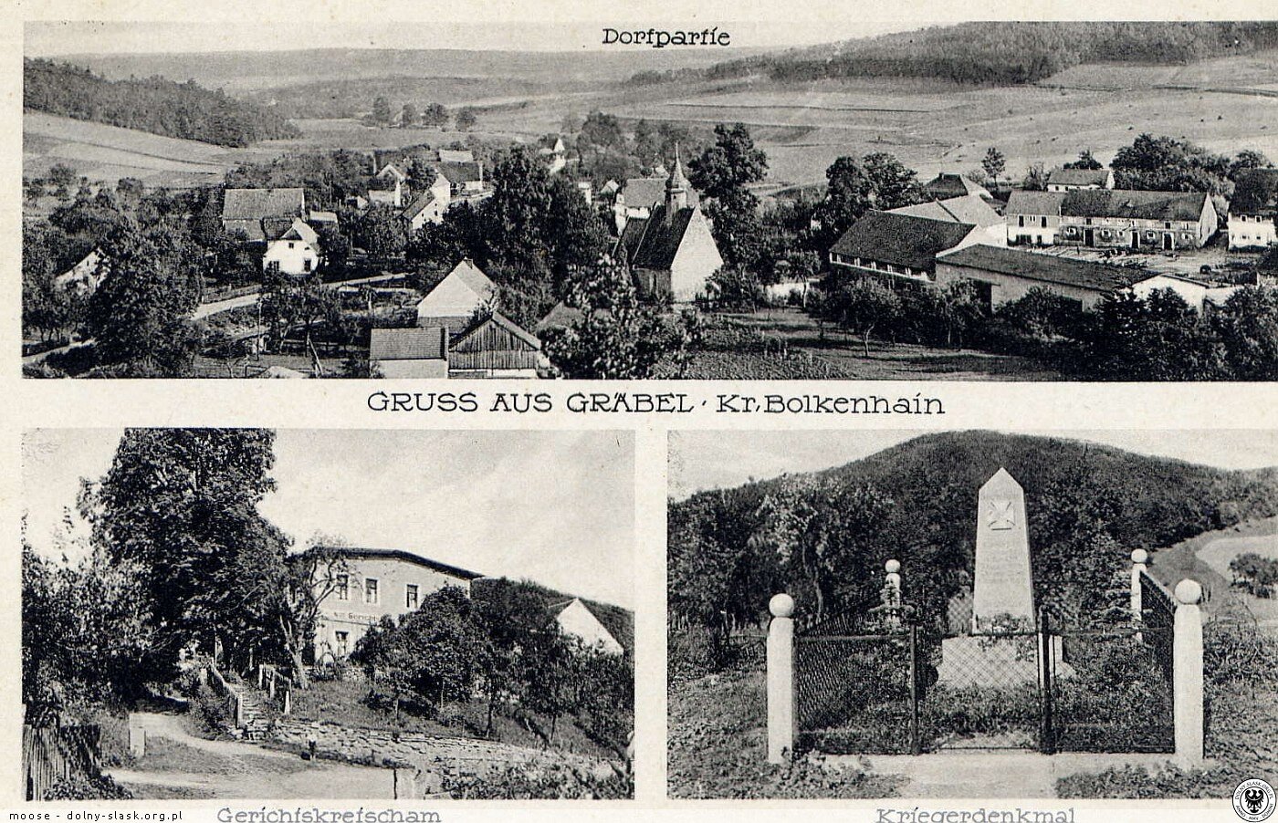 Niemiecka poczt&oacute;wka z dawnej Grobli